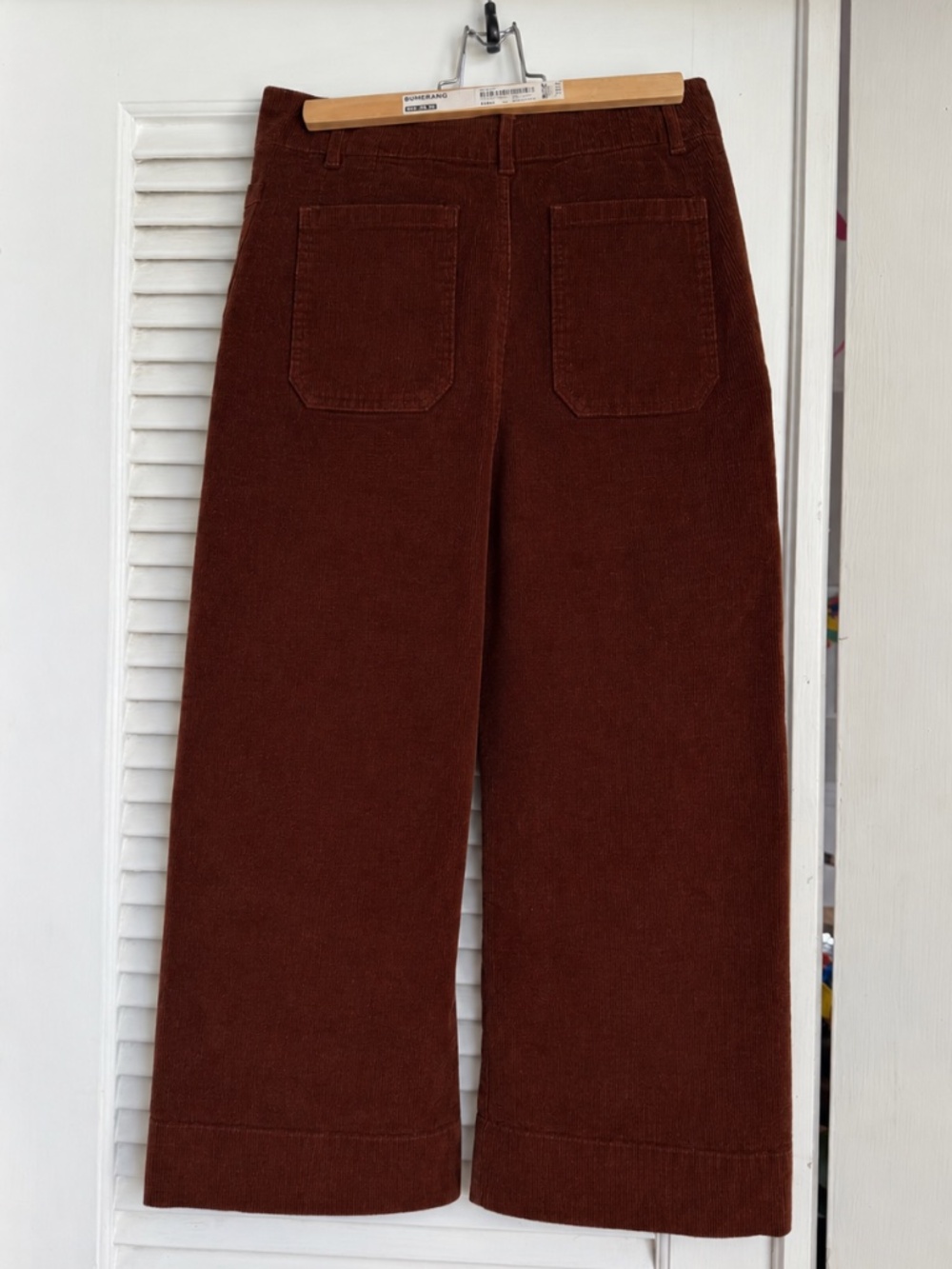 Velvet Heart Rust Brown Wide Leg Corduroy Crop Pants Size 27